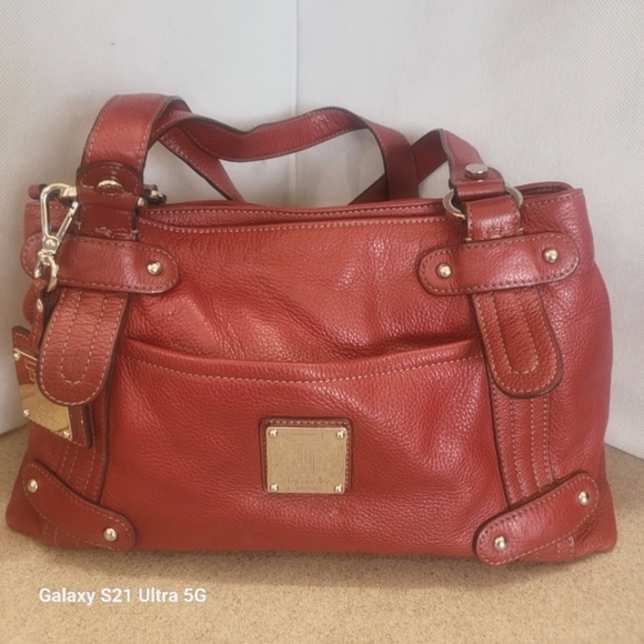 TIGNANELLO RED LEATHER SHOULDER HANDBAG - Picture 1 of 6